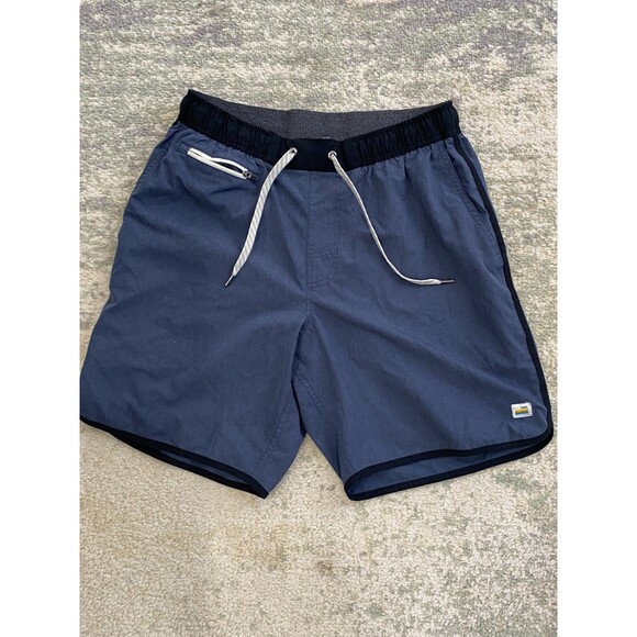 Men's Vuori Size Medium Performance 4 Way Stretch Shorts Blue Large 7" Inseam - Picture 1 of 7